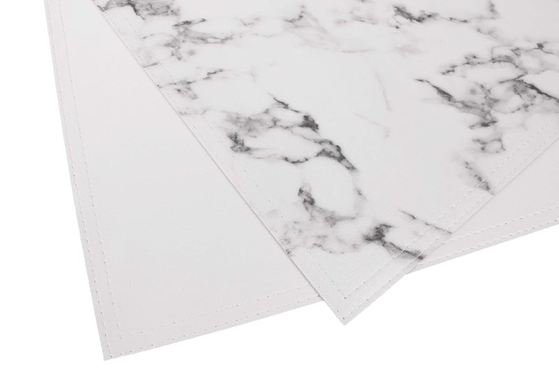 Jovono Marble Faux Leather PU Placemats, Set of 8, Easy to Clean, Heat & Stain Resistant for Conference Table,Dining Home Office Decor - Image 2